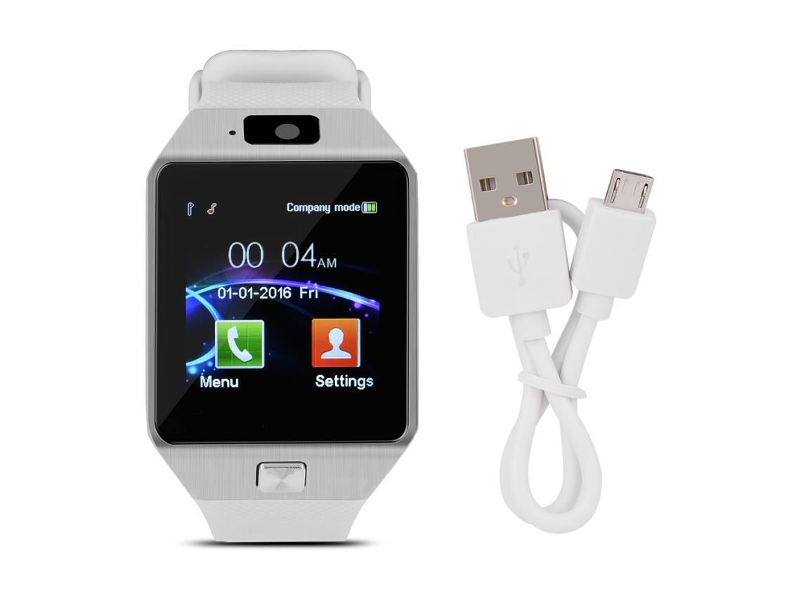 Reloj Inteligente Con Ranura Para Tarjeta Sim Bluetooth Para Iphone Android Plateado Blanco