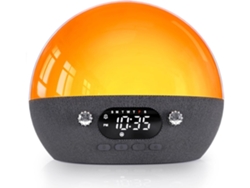 Reloj despertador con efecto amanecer, altavoz Bluetooth y ruido blanco para ayudarte a dormir STELASPLEN (gris)