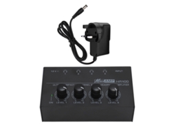 Amplificador De Auriculares Estéreo Profesional De 4 Canales Y Bajo Nivel De Ruido Para Estudio Y Escenario, 100-240 V, Enchufe Británico.
