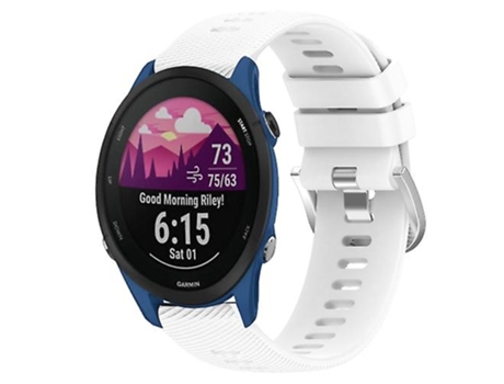 Correa De Reloj Inteligente Para Garmin Forerunner 255S, Banda De Reloj De Silicona De Color Sólido Blanco De 18Mm VENISYMLIS