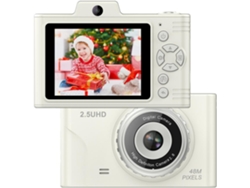 Cámara digital portátil 1080P 48Mp lente dual zoom óptico 8x, pantalla TFT de 2,8 pulgadas, 32 GB, adecuada para adolescentes (blanco) CHRONUS