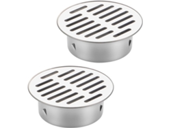 Juego De 2 Desagües Redondos De Acero Inoxidable De Alta Resistencia Para Ducha Y Baño, Con Cepillo Incluido.