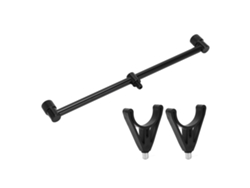2026rebe-soporte Para Cañas De Pesca De Carpa Buzzer Bars Stand Exterior Accesorio Herramienta Pesca Negro 2 Cabezas 30cm