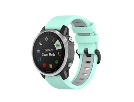 Correa Smartwatch Para Garmin Fenix 6 Correa De Reloj De Silicona Bicolor Azul-Gris VENISYMLIS