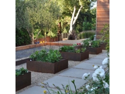Jardinero Cubo Bajo Acero Corten Unidad / 100x100x40 Cm