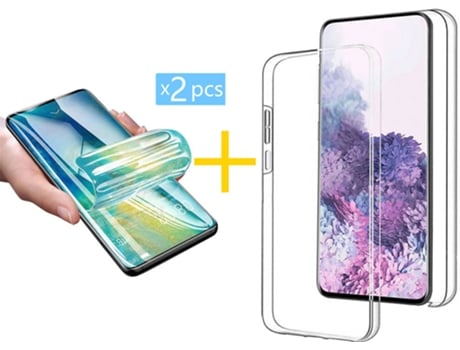 Carcasa + 2 Protectores de Pantalla para Samsung Galaxy A20e SKYHE Transparente Claro