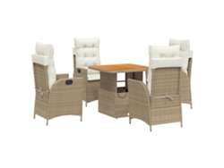 Maison Exclusive - Set Comedor De Jardín 5 Pzas Con Cojines Ratán Sintético Beige