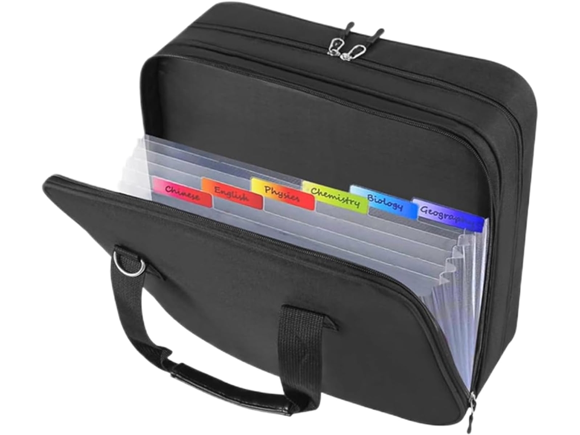 Carpeta con cremallera | Reforzada, capacidad para 500 hojas, múltiples bolsillos, ideal para oficina - Vayotoy