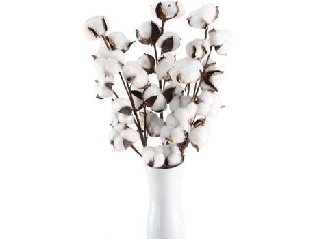 55 cm 10 cabezas flores de algodón secas naturales plantas artificiales ramas de flores banquete de boda florero casero arreglo floral flores secas...