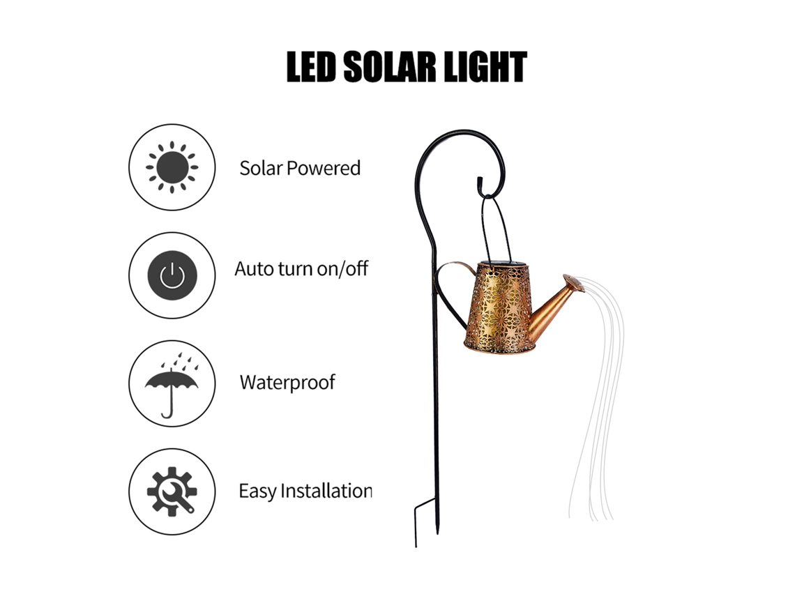 Luminária Solar Jardim Regador Led LAXISCREED