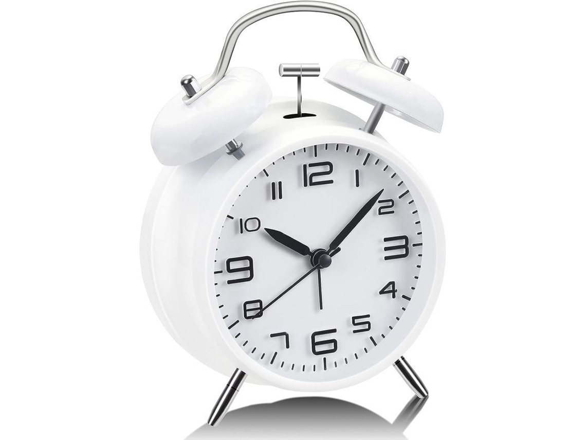 2026-reloj Despertador Linjou Con Campanas Gemelas, Dial Estéreo, Luz Nocturna, Funciona Con Pilas