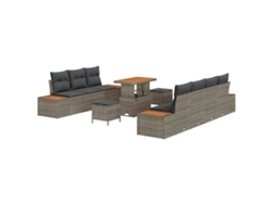 Maison Exclusive - Conjunto de sofás de jardín de 10 piezas, ratán sintético gris