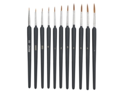 11pcs Pincel de Pintura de Pena de Doninha para Aquarela Gouache Óleo Traços Artísticos
