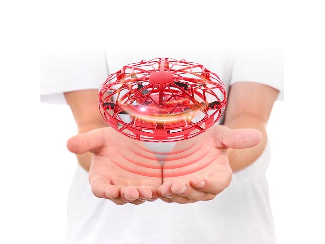 Pelota voladora flotante, mini dron boomerang, aeronave con sensor OVNI, juguete infantil (rojo) Cuich