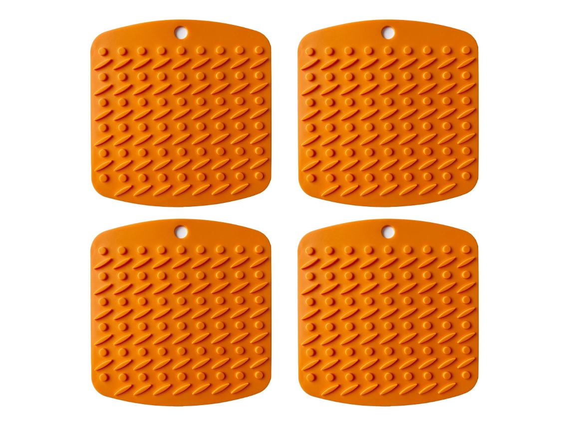 MEOIRUERY 4 Piezas de Almohadilla Aislante Cuadrada Gruesa de Silicona - Almohadilla Multifuncional para Cocina, Mesa, Antideslizante, Antiquemaduras y Resisten