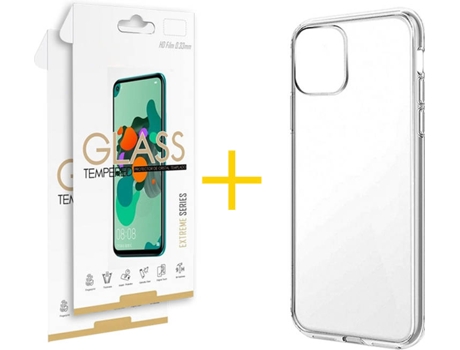 Kit Funda + 2 Protectores de Pantalla Apple iPhone 12 Mini SKYHE Liso (Transparente)