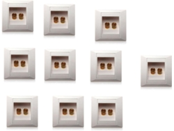 Puerto De Conexión De Enchufe De Pared 10x Con 2 Conectores Banana Para Altavoces - Blanco