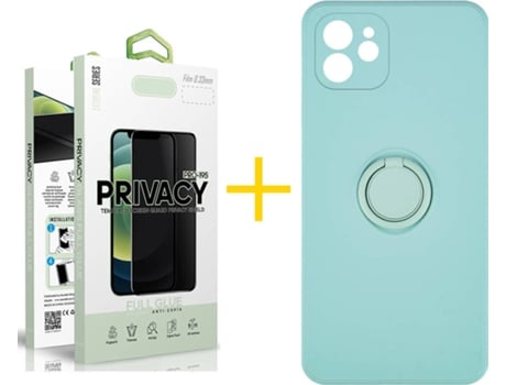 Carcasa + Protector de Pantalla para iPhone 12 Mini SKYHE Verde Agua