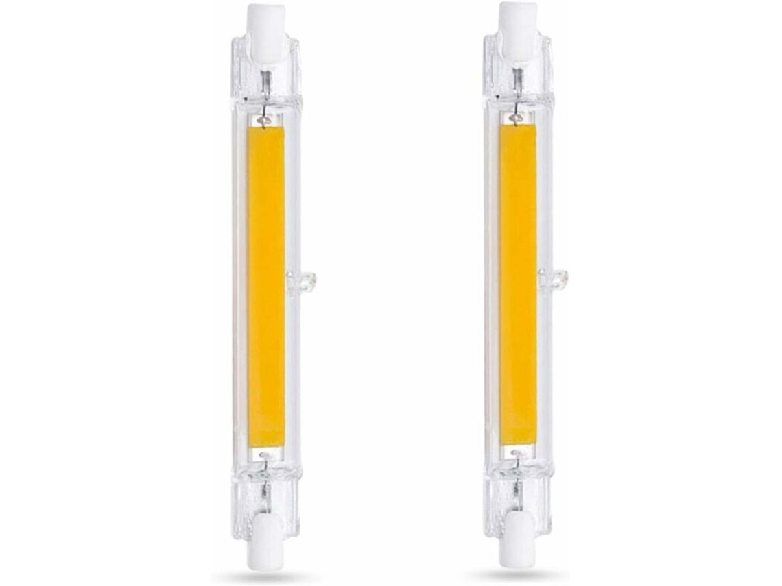 Bombilla Led Blanca R7s De 118 Mm Y 10 W, Luz Fría De 6000 K, 1000 Lm, Regulable, Bombilla Led Cob R7s De 118 Mm (2 Unidades)