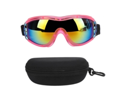 Gafas De Sol Para Perros Con Protección Uv Ajustables Antiviento Para Perros Medianos O Grandes Marco Rosa Con Lente Roja