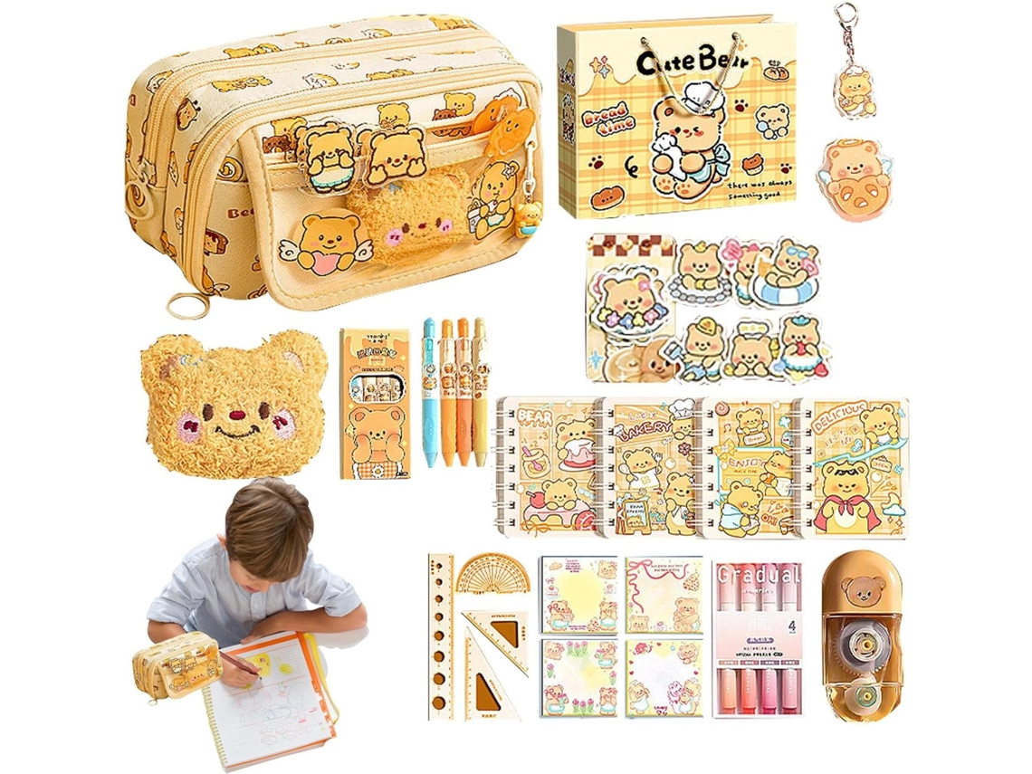 Estuche Para Lápices Con Cremallera - Diseño De Oso - Portalápices Portátil - Artículos De Papelería Para