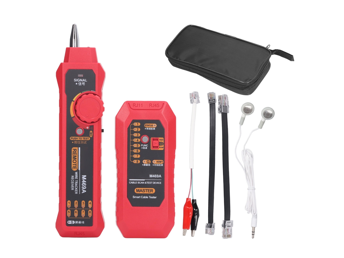 Probador De Cables De Red Multifuncional Portátil Antiinterferencias Con Auriculares Y Luz Rj45 Rj11