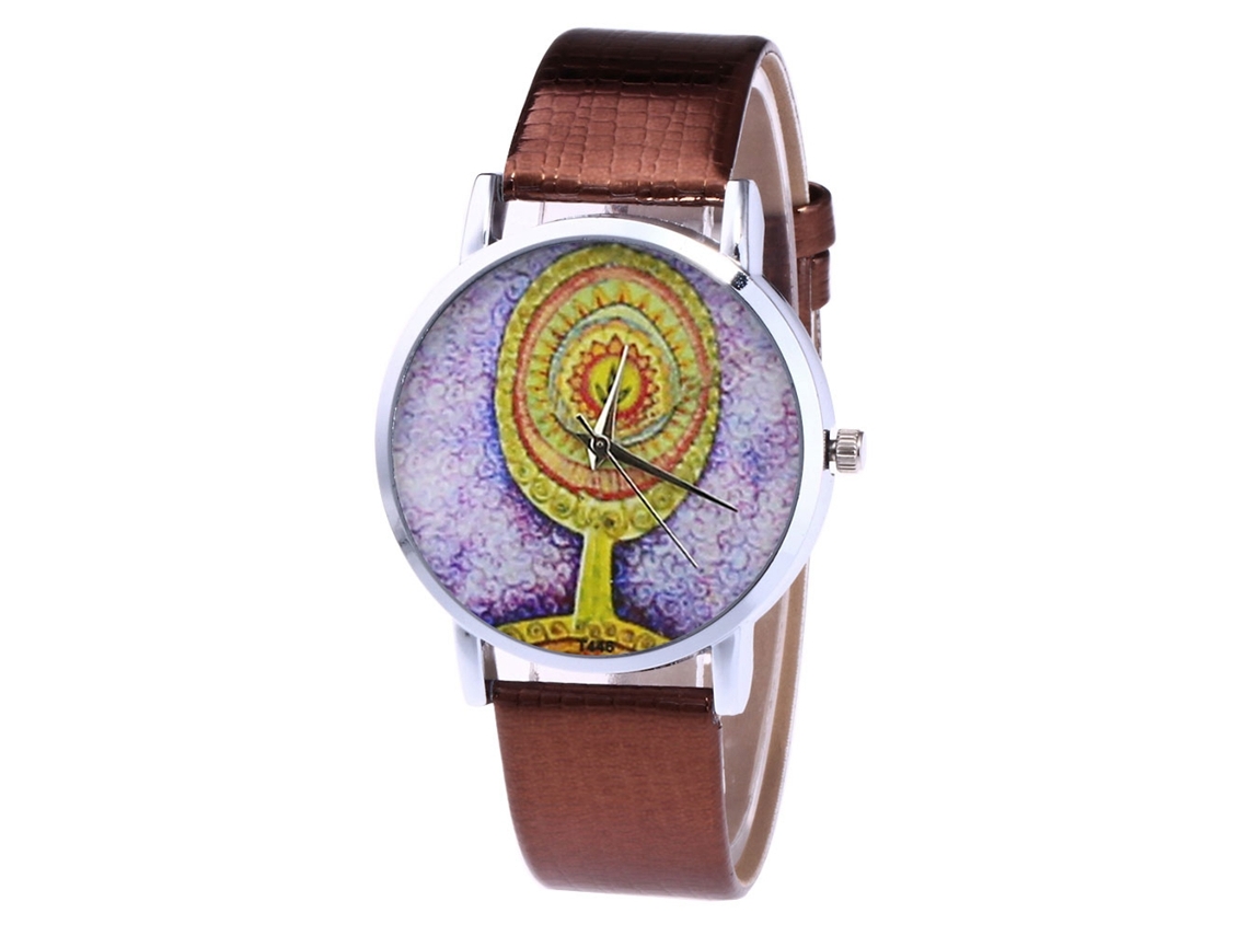 Reloj De Cuarzo Zhoulianfa De Pareja Con Correa De Pu Dial Redondo (café)