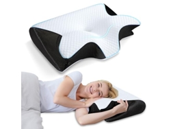 Almohada Cervical De Espuma Viscoelástica, Almohada Ortopédica Ergonómica 2 En 1 Para El Dolor De Cuello, Almohadas De Soporte Contorneadas