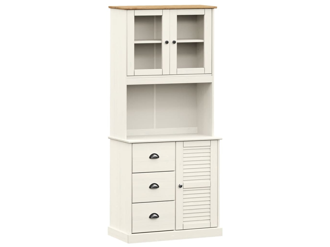 Maison Exclusive - Aparador Alto Vigo Madera Maciza De Pino Blanco 78x40x175 Cm
