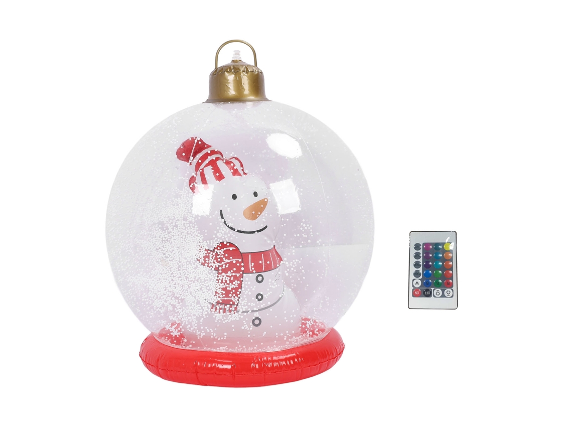 2026 Bola Navideña Hinchable Clara Con Base De Pvc Rompible Decoración Interior Exterior Jardín Con Control Remoto Muñeco De Nieve