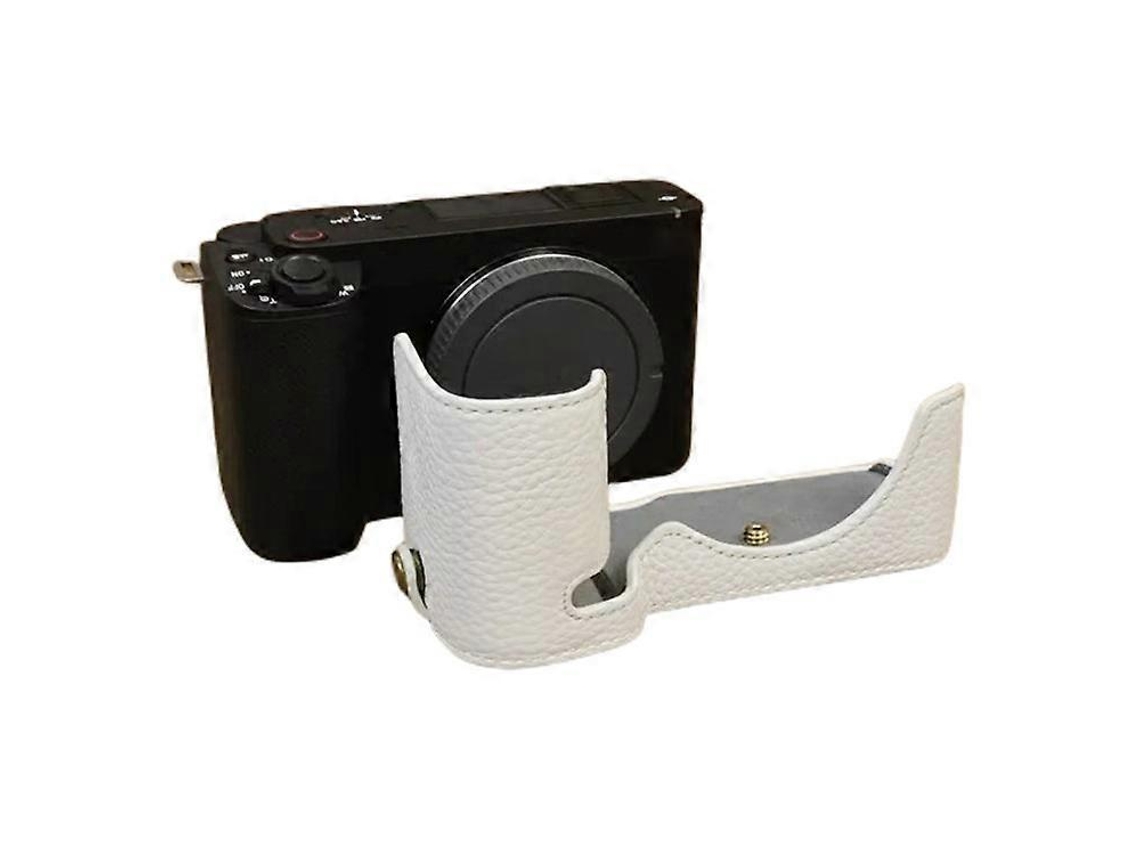 Estuche de piel de vaca auténtica para cámara Sony Zv E1 con ranura para batería Facpoet