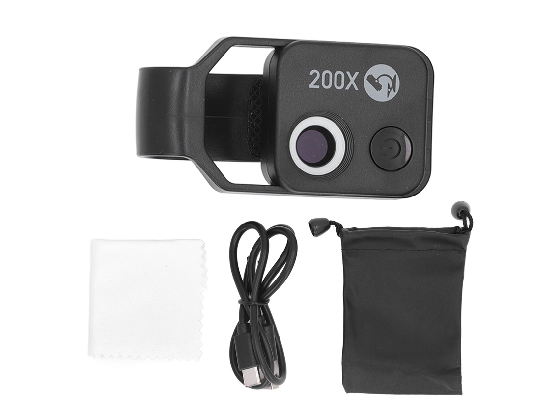 Microscopio Portátil Usb De 200 Aumentos Para Teléfono Móvil Con Filtro Cpl Y Lente De Aumento Para Observación Científica Biológica.