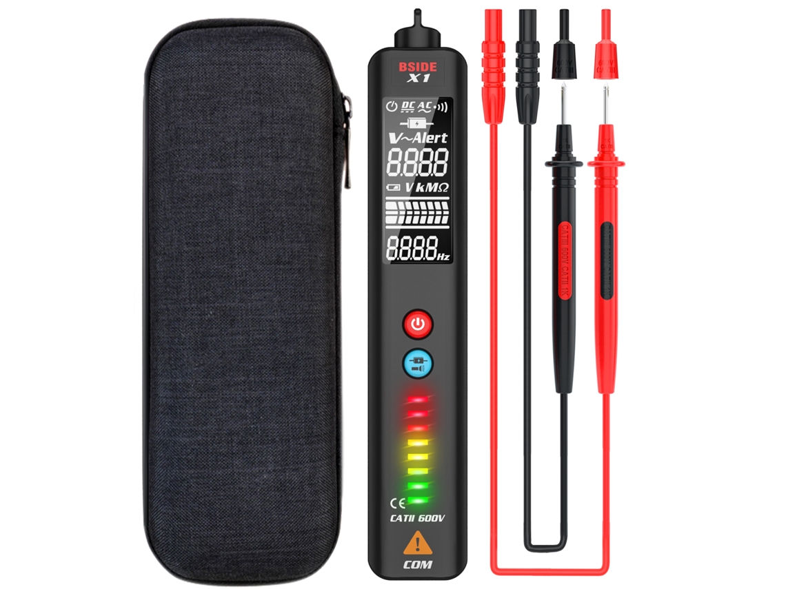 Bside X1detector Inteligente Multimodo Ncv No Contacto Voltaje Ac Con Alarma Sonido Luz Y Linterna Led