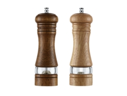Juegos de molinillos de sal y pimienta de madera, molinillo de sal manual clásico, juegos de molinillos de pimienta recargables (6 pulgadas) estilo 3