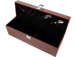 Estuche Decorativo Marrón De Pu Para Botellas De Vino, Tamaño Portátil Para Botellas, Caja De Almacenamiento Para