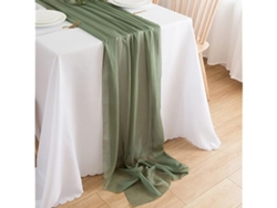 Mantel De Gasa Para Bodas, Color Verde Salvia, 300 X 70 Cm, Versátil, Muy Duradero, Compacto, Eficiente Y Funcional.