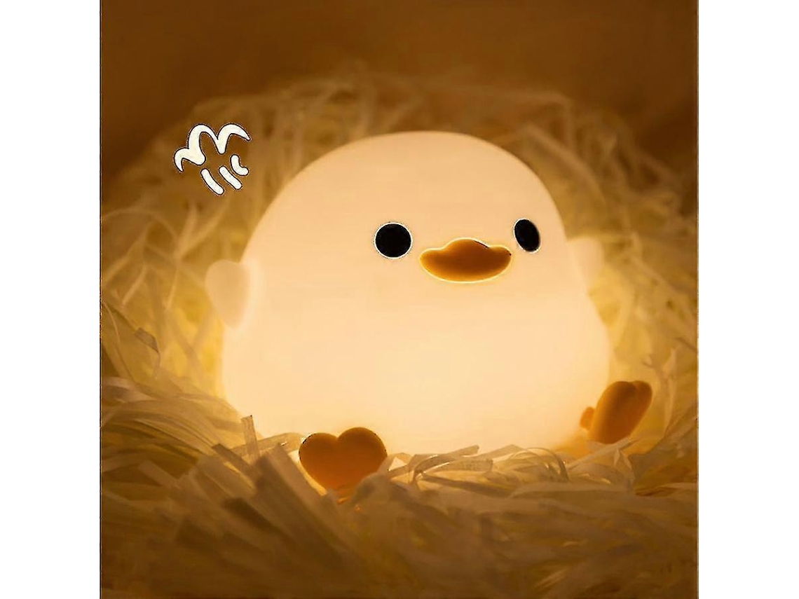 Rebe-lampara Nocturna De Pato Silicona Cute Bean, Recargable Con Sensor Tactil, Regulable, Luz Suave Para Niños, Regalo Ideal Para Dormitorio