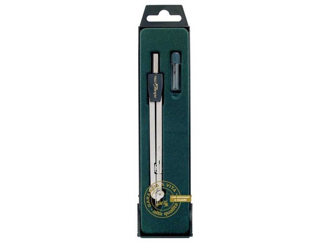 Faber-Castell 174601 Compás Negro Plata FABER CASTELL