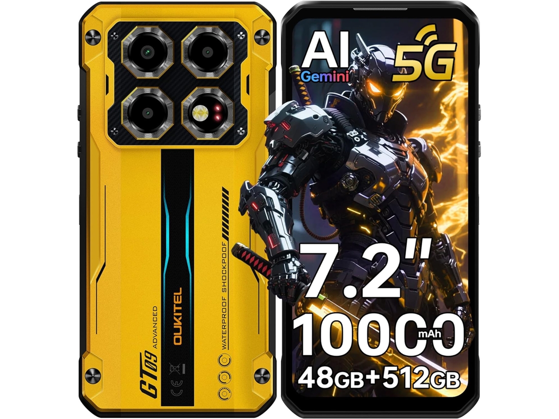 Smartphone robusto 5g Oukitel WP60 48 GB 512 GB 10000 mAh Android 15 7.2 120 Hz 108 MP NFC Naranja