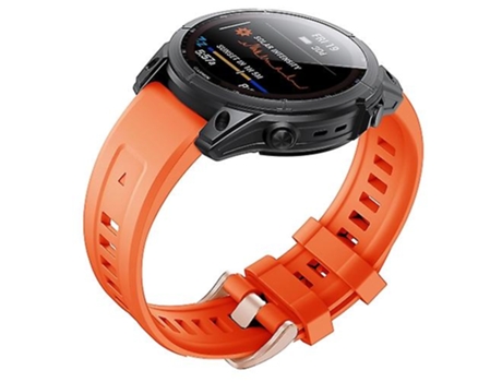 Correa De Reloj Inteligente Para Garmin Fenix 7S Correa De Reloj Naranja Con Hebilla De Silicona En Oro Rosa VENISYMLIS