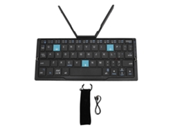 Teclado Bluetooth Portátil, Plegable, Recargable, Para Tablet Android, Teléfono Móvil, Portátil, Gris Oscuro.