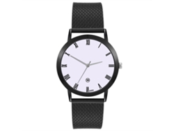 Reloj De Pulsera Para Hombre De Moda Con Correa De Pvc, Dial Redondo, Cuarzo, Negro