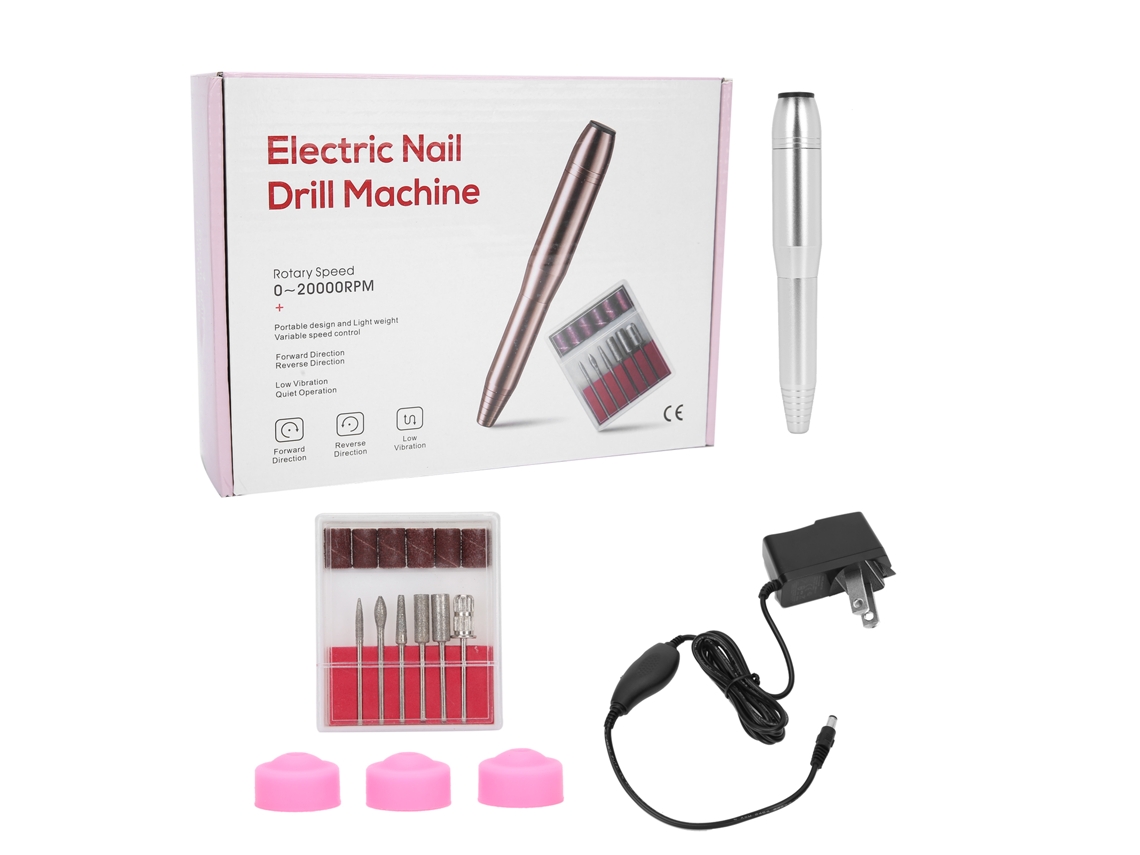 Lixadeira Elétrica Portátil Profissional Rebe para Unhas, Manicure e Pedicure, com Plugue Americano, Prata