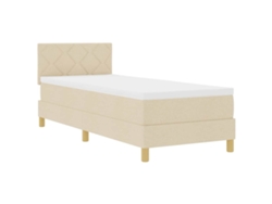Maison Exclusive - Cama Box Spring Led Con Colchón Con Led Crema 80 X 200 Cm Tela