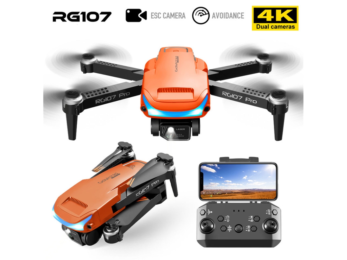 Rg107pro Mini Drone Bestvite4k - Duración De La Batería 15 Min - Naranja