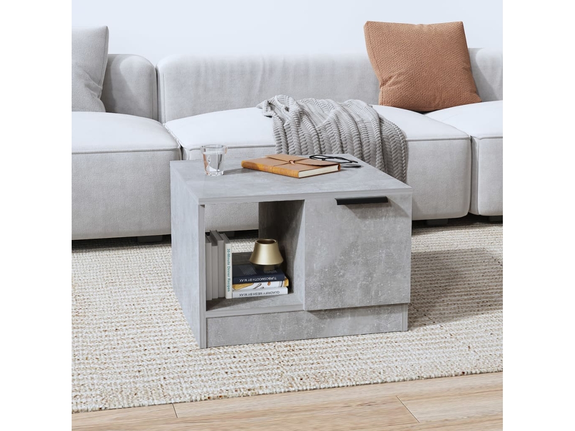 Mesa De Centro Madera De Ingeniería Gris Hormigón 50x50x36 Cm