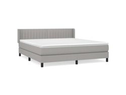 Maison Exclusive - Cama Box Spring Con Colchón Tela Gris Claro 160x200 Cm
