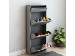Zapatero Sokndal con 3+1 puertas abatibles metal 118 x 50 x 15 cm - Gris [EN.CASA]