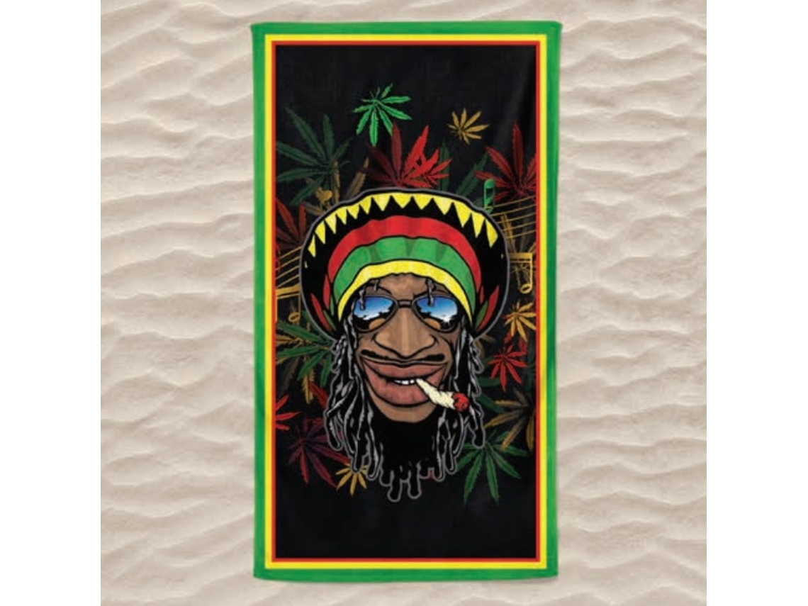 Toalla De Playa De Microfibra Rastafari Cannabis