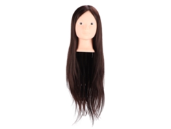 Cabeza De Maniquí Con Pelo Marrón Largo Para Entrenamiento De Estilismo De Cabello